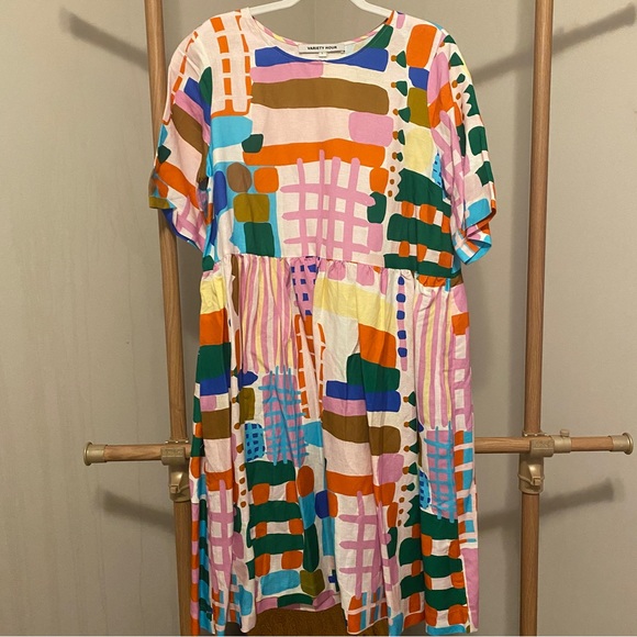 Unique Colorful Smock Dress With Pockets - Picture 6 of 7